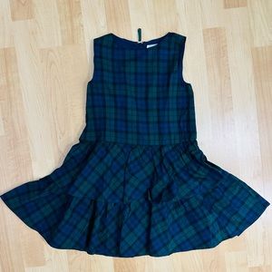 J. Crew Plaid Green/Blue Tier Girl Dress. Size 5. NWT.